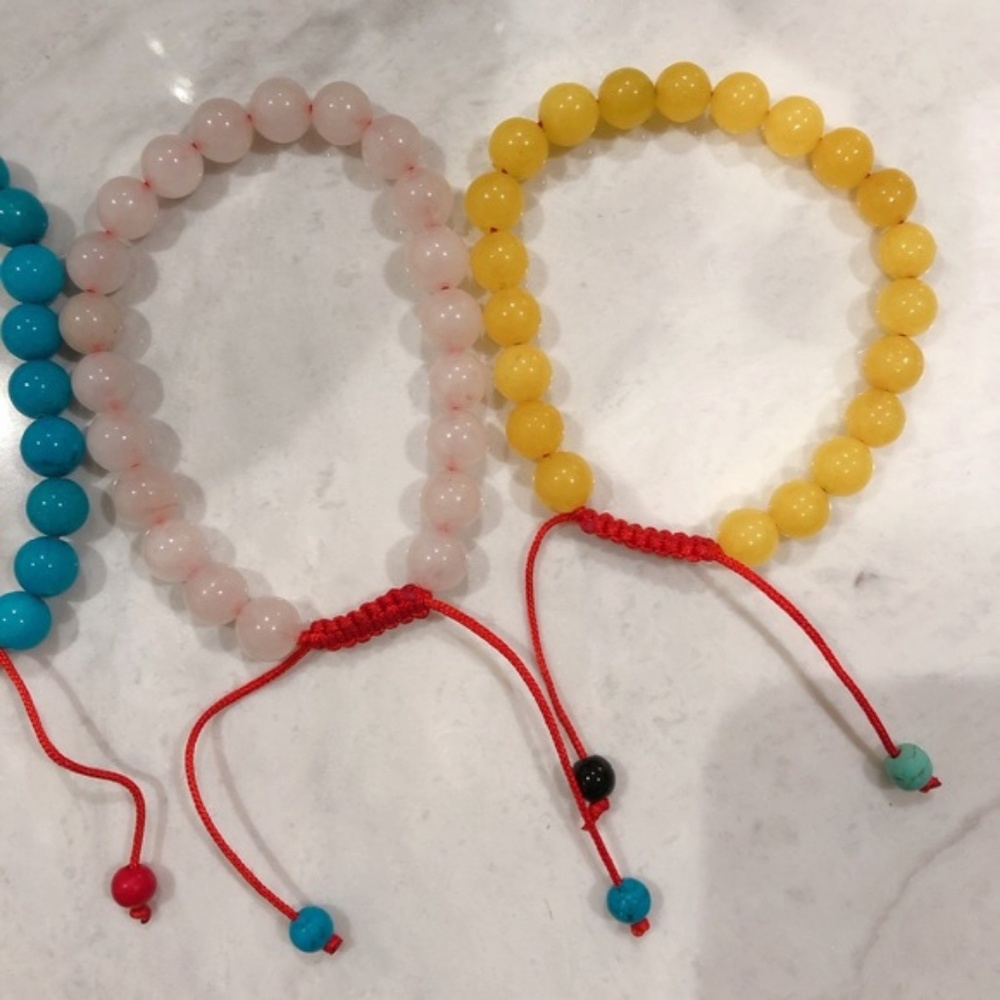 Adjustable Stone Bead Red Nylon String Bracelet 4 - image 8